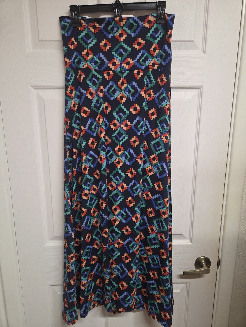 LulaRoe Navy Skirt With Geometric Pattern